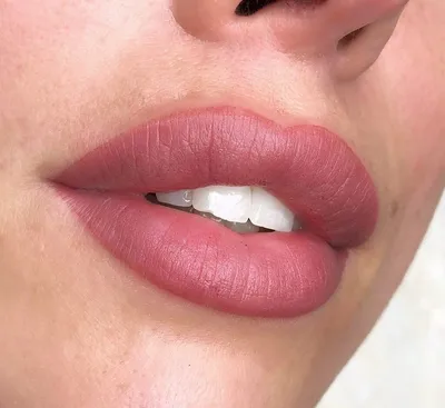 Изображение коричневого татуажа губ: высокое качество