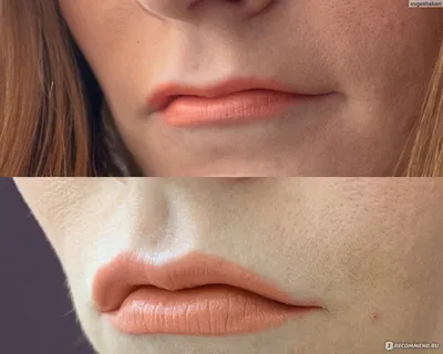Татуаж на тонкие губы: фотография в стиле перед и после