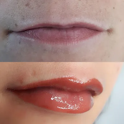Тонкий татуаж губ: фотографии с разными эффектами