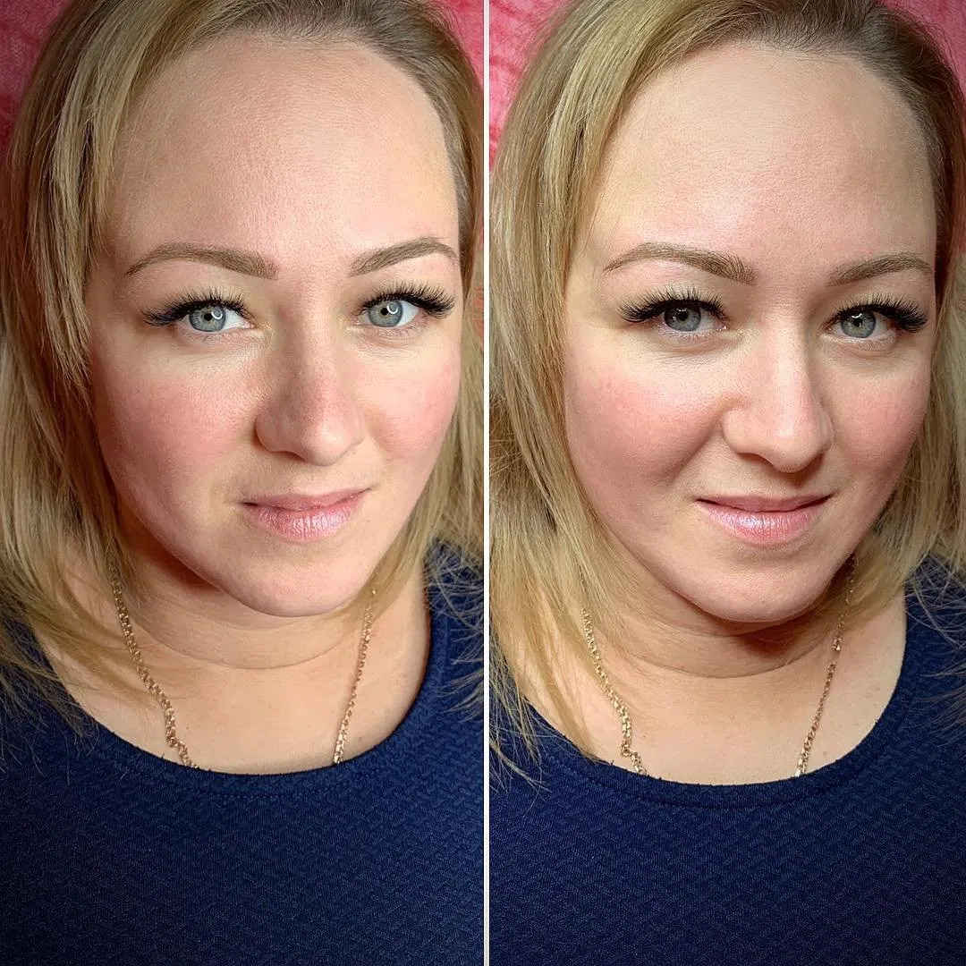 нарощенные брови фото до и после