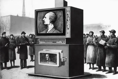 Ретро-телевизор с антеннами, изолированными на белом фоне, нарисованные  вручную иллюстрации в стиле каракули | Премиум векторы