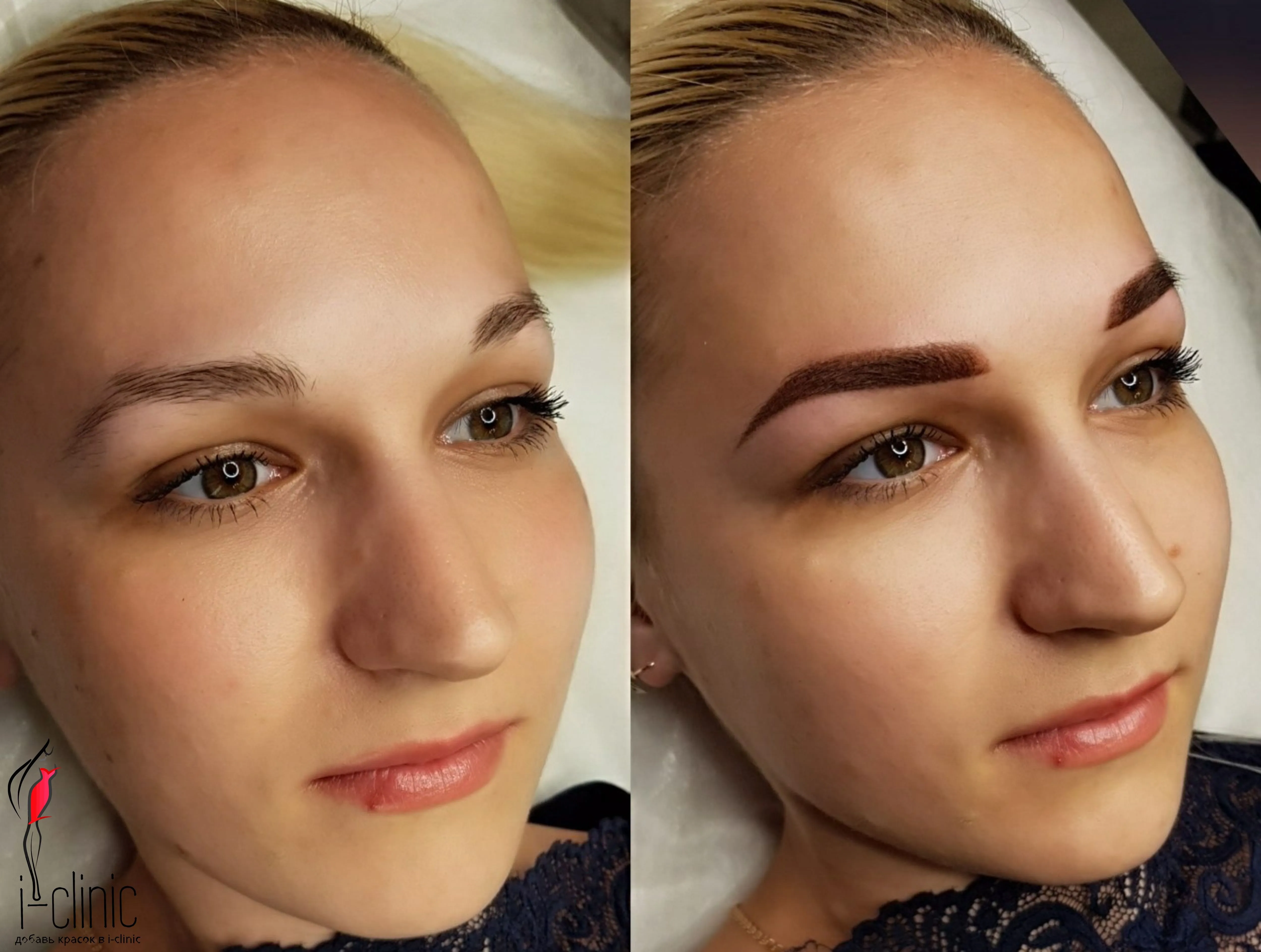 Перманентный макияж бровей фото до и после