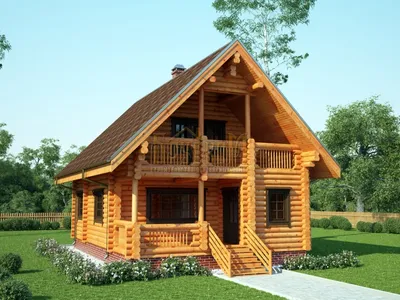 Проекты домов под терема: дом «Терем» из бревна, фото. Проект ГК «Городлес»  (Москва)