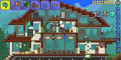 Дом из родовой древесины и черепицы. | Terraria {Rus} Amino