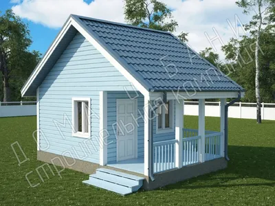 Дачный домик с террасой 4 на 3,8 под ключ, цена от 357 482 руб., фото  проекта
