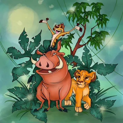Обои на рабочий стол Simba / Симба, Timon / Тимон и Pumba / Пумба из  мультфильма The Lion King / Король Лев, обои для рабочего стола, скачать  обои, обои бесплатно