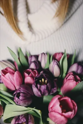 Тюльпаны в руках: красочная фотка