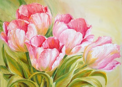 Картинка Тюльпаны Цветы Рисованные
