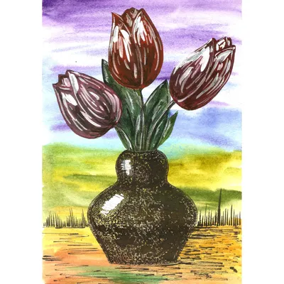 Букет красных тюльпанов, Тюльпан Цветок Акварельная живопись, Тюльпан,  расписанный вручную, Цветочная композиция, нарисованная, нарисованная от  руки png | PNGWing
