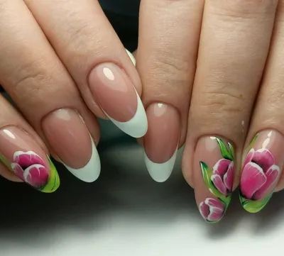 Французские накладные ногти Тюльпаны для ногтей Новые накладные ногти для  женщин и девочек – лучшие товары в онлайн-магазине Джум Гик