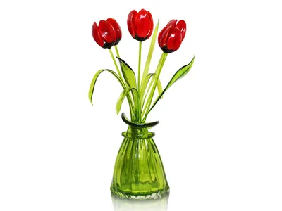 Тюльпаны в вазе. Букет цветов в вазе с имитацией воды. Декор для дома в  интернет-магазине Ярмарка Мастеров по цене 3700 ₽ – QO07OBY | Композиции,  Таганрог - доставка по России