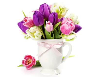 Схема вышивки «тюльпаны в вазе» (№343370) - Вышивка крестом
