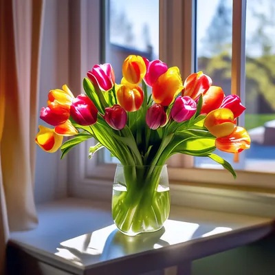 Картинка тюльпан цветок вазы