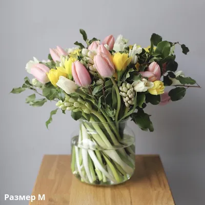Купить Искусственные цветы из шелка в стеклянной вазе \"Тюльпаны\" по  выгодной цене в интернет-магазине OZON.ru (1141658583)