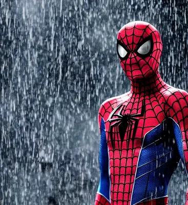 Человек-паук Тоби Магуайр раскачивается из паутины на рассвете, а за его спиной открывается прекрасный вид на Нью-Йорк | Обои.ай