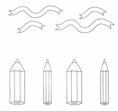 Детский развивающий сайт \"Детские развивалки\" - развивающие задания для  детей. Задание - Раскрась ленточки и карандаши (№185)