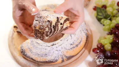 Пирог Зебра без молочных продуктов (облегченный), пошаговый рецепт с фото