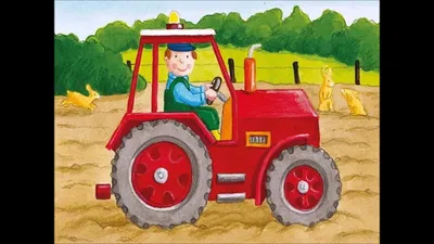 Cartoon tractor driver Stock Vector by ©Sybirko 178419420