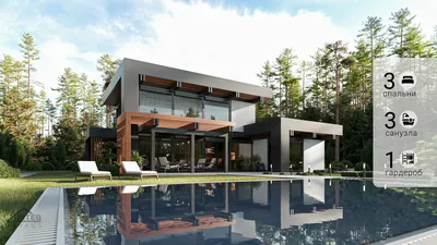 Проект кирпичного трехэтажного дома AS-083 с гаражом и баней