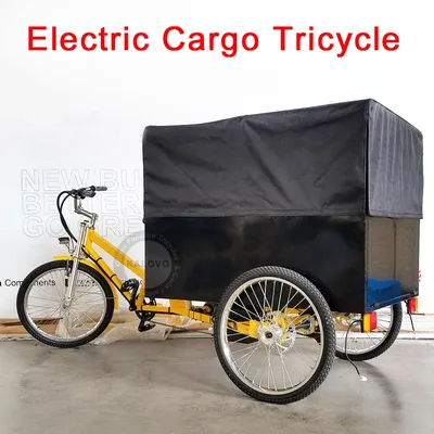Трехколесный электрический грузовой трехколесный велосипед для взрослых с  гидравлическим дисковым тормозом | AliExpress
