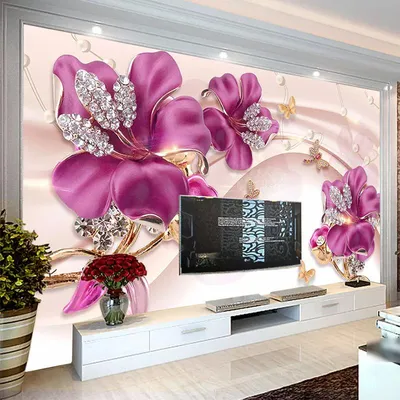 3D трехмерные цветочные украшения, фреска для гостиной, ТВ-фон, украшение  стены, настенная живопись, рельефный цветок, фото обои – купить по низким  ценам в интернет-магазине Joom