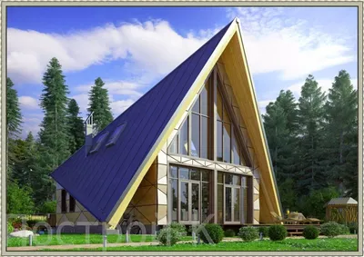 Треугольный дом-шалаш (А-фрейм): проект, планировка, цена