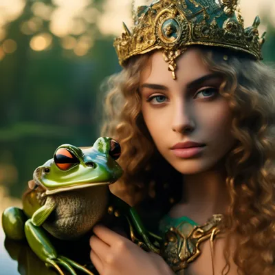 Царевна-лягушка,мегареалистичное фото…» — создано в Шедевруме