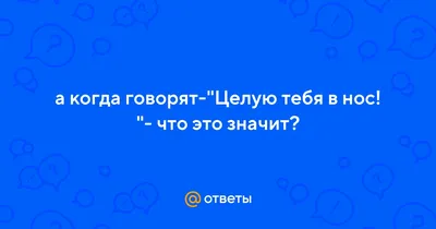 Ответы Mail.ru: а когда говорят-\"Целую тебя в нос! \"- что это значит?