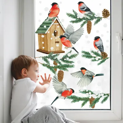 Наклейки новогодние Люми-Зуми снегири купить по цене 385 ₽ в  интернет-магазине Детский мир