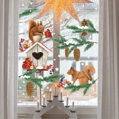 Рождественские наклейки милый лось Санта-Клаус наклейки на окна новогодние  стеклянные цветные наклейки снежинки декоративные изделия купить недорого —  выгодные цены, бесплатная доставка, реальные отзывы с фото — Joom