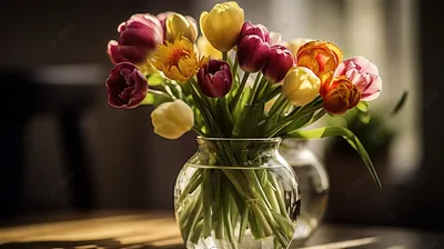 Фотография букет Тюльпаны Цветы ленточка Белый фон