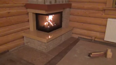 Пристенно угловой камин Valley в деревянном доме - YouTube