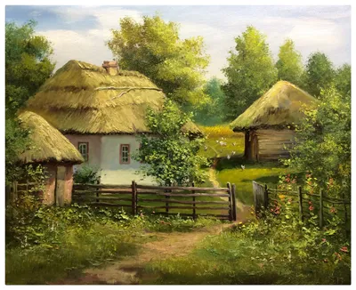Украинская хата рисунок - 77 фото