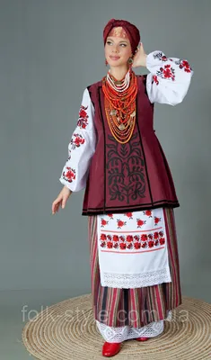 Украинский женский костюм центрального региона Украины № 213 (44 - 60 р.)  купить недорого от украинского производителя вышиванок и национальных  костюмов в интернет-магазине ❰❰FOLK STYLE❱❱