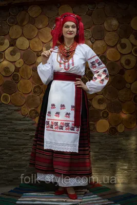 Украинский национальный женский костюм с длинной юбкой и вышитым фартухом №  160 купить недорого от украинского производителя вышиванок и национальных  костюмов в интернет-магазине ❰❰FOLK STYLE❱❱