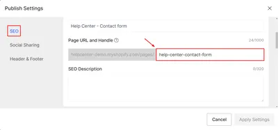 Change the URL handle of your page - Help Center