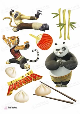 Картинка для торта \" Кунг-фу Панда (Kung Fu Panda)\" - PT103946 печать на  сахарной пищевой бумаге