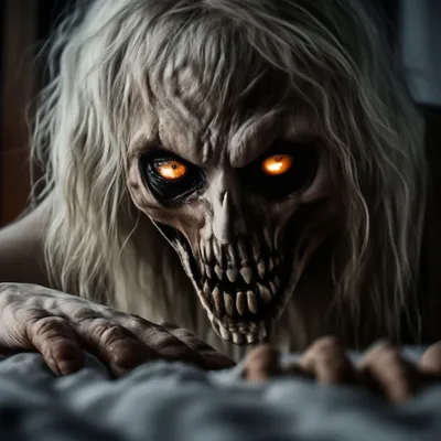 Ужасная девушка с страшным ртом и глазами Стоковое Фото - изображение  насчитывающей демон, красивейшее: 78330372