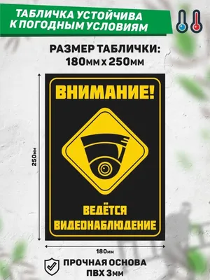 Табличка, Ведется видеонаблюдение ИНФОМАГ 114316613 купить за 70 400 сум в  интернет-магазине Wildberries