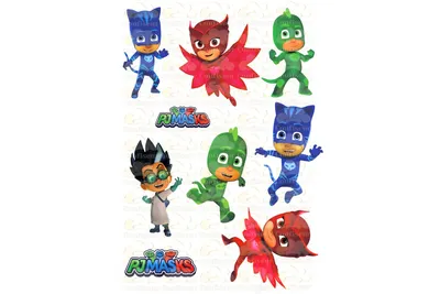 Картинка для торта Герои в масках \"PJ Masks\" - PT101662 печать на сахарной  пищевой бумаге