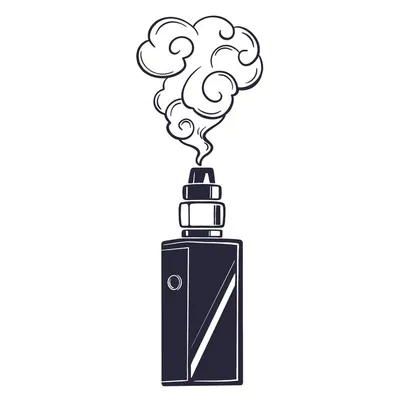 Premium Vector | Vector illustration of vape with falling smoke