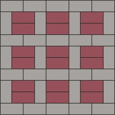 Изображения креативной укладки тротуарной плитки кирпичик