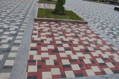 Изображения укладки тротуарной плитки кирпичик с использованием разных форматов