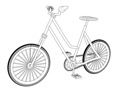 Детский рисунок велосипеда на белом фоне :: Стоковая фотография ::  Pixel-Shot Studio