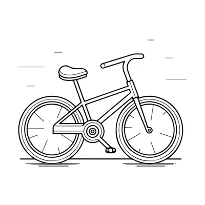 Рисунок велосипеда со словом велосипед на нем. | Премиум векторы