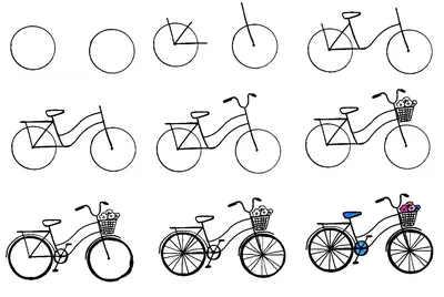 Нарисованный вручную велосипед валентина в простом стиле каракулей идеально  подходит для карточек-наклеек изолированная векторная иллюстрация для  декора и дизайна | Премиум векторы