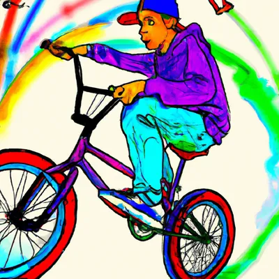 Модульная картина Велосипед и нарисованные дети – ART-VEK