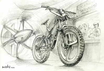 Рисунок, нарисованный ручкой велосипеда Иллюстрация штока - иллюстрации  насчитывающей шлем, удерживание: 163618163