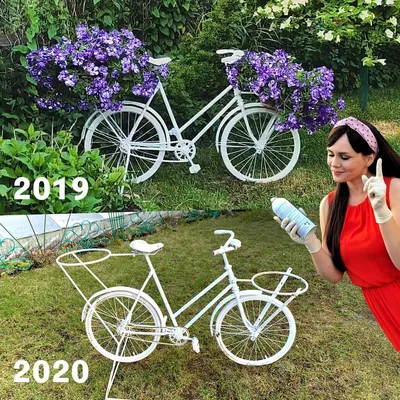 Здесь Всё Цветёт🌿 в Instagram: «Наша клумба-велосипед🌸 Прошу у вас  совета, какой сорт в этом году посадить в велосипед?🙏🏼 ⠀ В… | Велосипед,  Клумбы, Садовые идеи