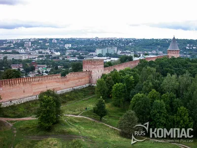 Вид на Крепостную стену с башни \"Веселуха\". Смоленск. С. М.  Прокудин-Горский.